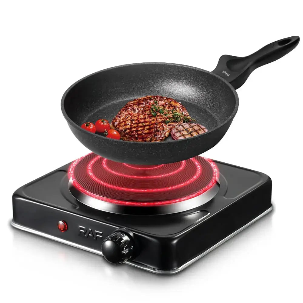 Plită Electrică Ceramică RAF R.8010AB, 1000W, controltemperatură și protecție la supraîncălzire Glorio