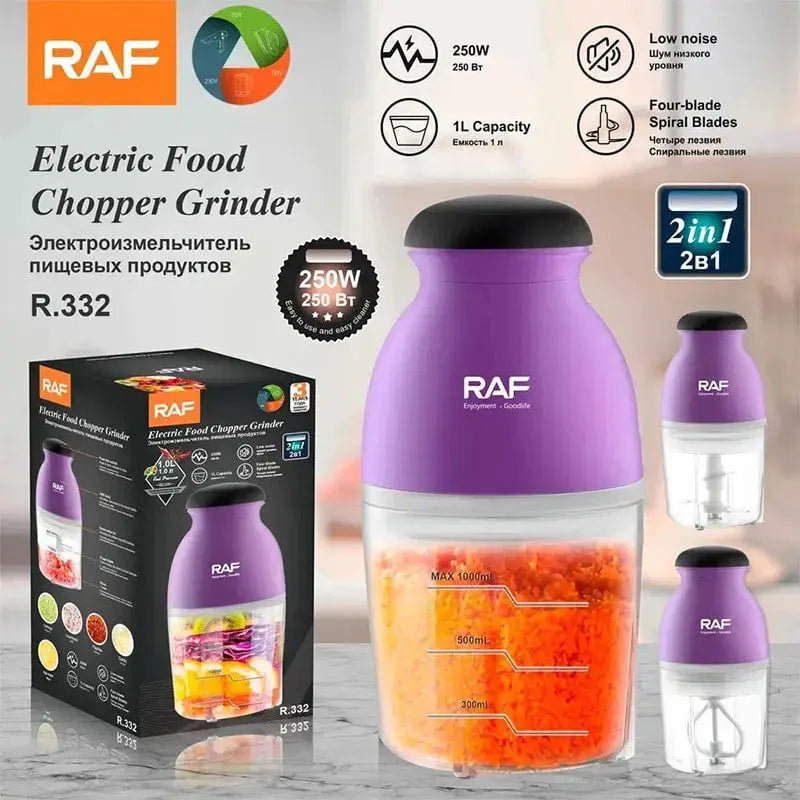 Robot de bucătărie 2 în 1 RAF-332, tocător de legume și mixer, 250W, 1L Glorio