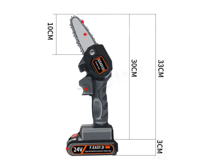 Pachet PROMO: Mini Fierastrau Electric Cu Acumulatori 24V, 2x Baterie + 2x Lant + 2x Lama, 4 Inch + CADOU Water Zoom Doimeseriasi.ro