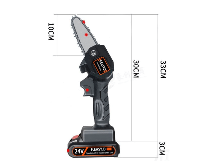 PROMO Bundle: 24V Cordless Mini Electric Saw, 2x Battery + 2x Chain + 2x Blade, 4 Inch + FREE 25cm file