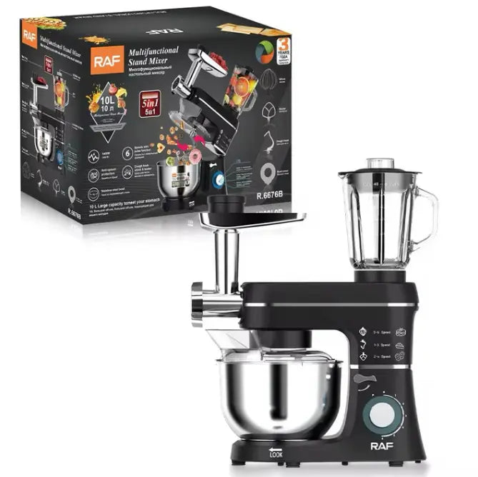 Robot de Bucătărie Multifuncțional RAF R.6609R – 5 în 1, Putere 1400W Glorio