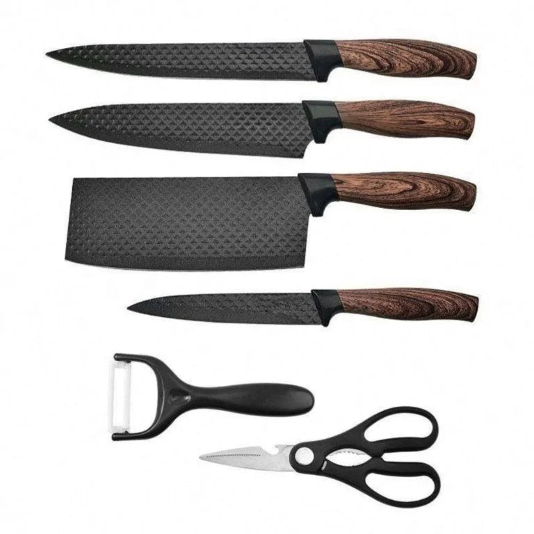 Set 6 Cuțite Profesionale din Oțel Inoxidabil, pentru Bucătărie, Design Ergonomic