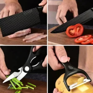Set 6 Cuțite Profesionale din Oțel Inoxidabil, pentru Bucătărie, Design Ergonomic