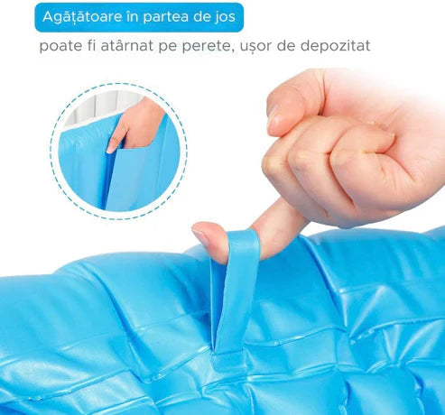 Cadita Gonflabila Bebelusi 0–36 luni, Pliabila, Anti-Alunecare + Pompa Electrica CADOU Neamtul.ro