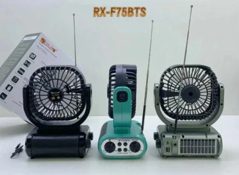 Ventilator Puternic Portabil Cu Incarcare Solara Si Radio FM Neamtul.ro