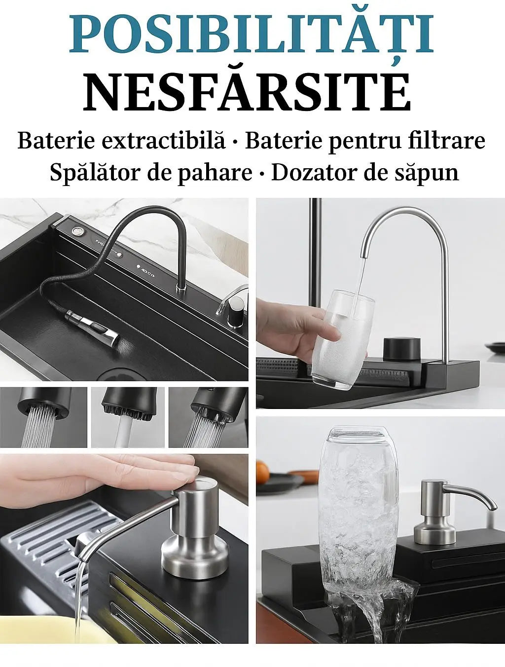 Chiuveta Premium 14 In 1 Cu Display Digital, Lumina Ambientala Neamtul.ro