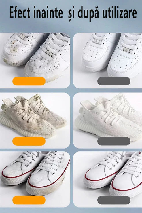 2+2 Gratis Cremă Magică Multifuncțională de Curățare Pantofi Albi și Alte Suprafețe Fără Apă cu Rezultate Imediate