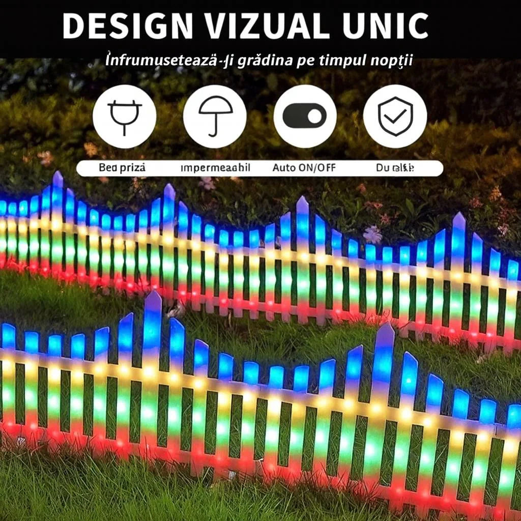 Gard Decorativ Luminos LED 3 M – Interconectabil, 160 De LED-Uri Neamtul.ro