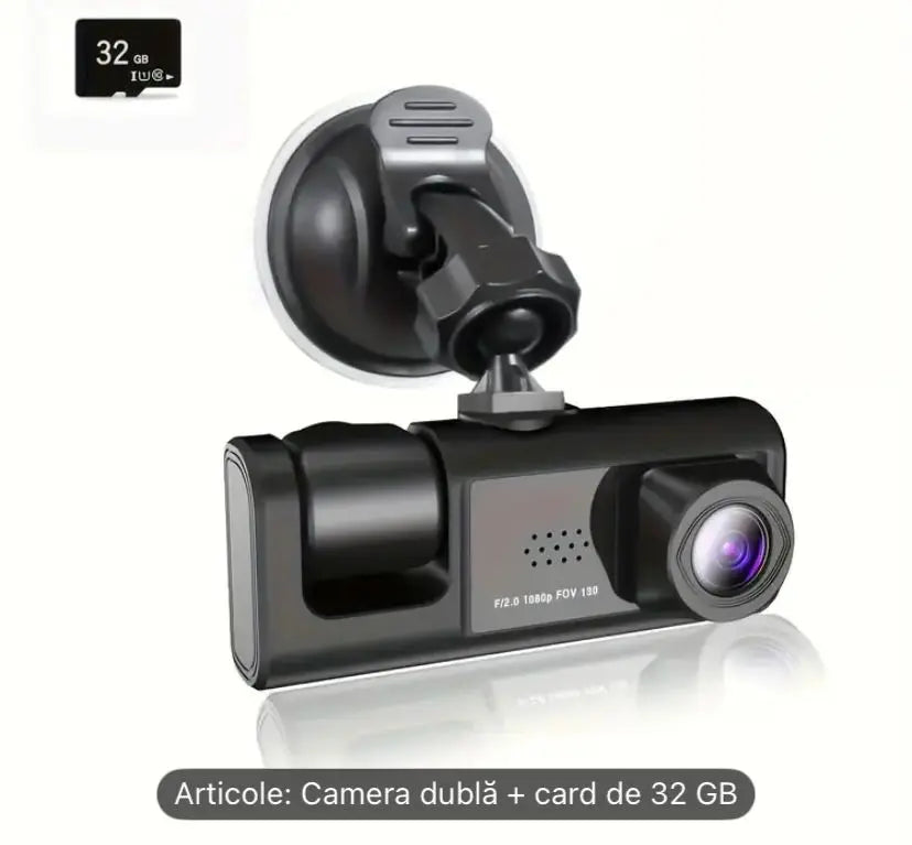 Camera Tripla AUTO– Siguranta, Claritate si Supraveghere Completa!🎁 CADOU: Card microSD 32GB inclus în pachet Doimeseriasi.ro