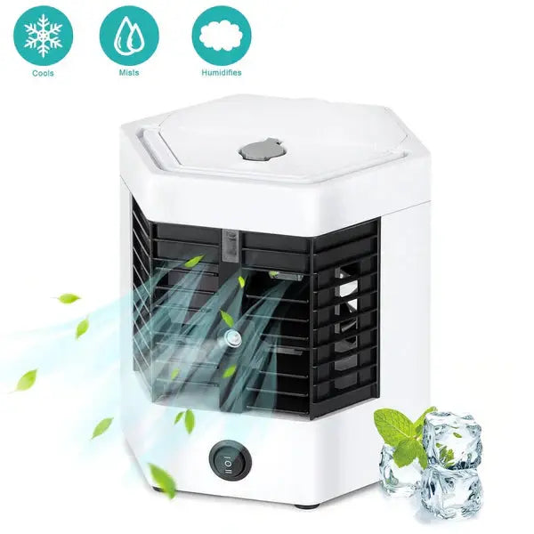 Mini Aer-Conditionat Portabil, 2 Moduri De Functionare, Putere 10W, Incarcare USB Doimeseriasi.ro