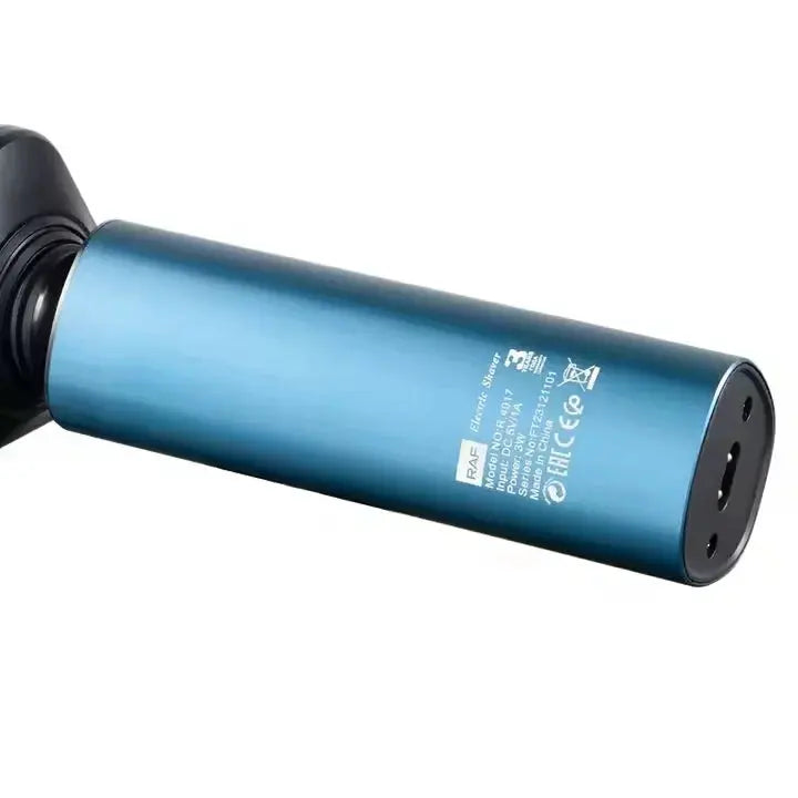 Aparat electric de ras, RAF R4017, 3W, IPX7, 360°, incarcare USB, afisaj digital, 4x14cm, albastru Glorio