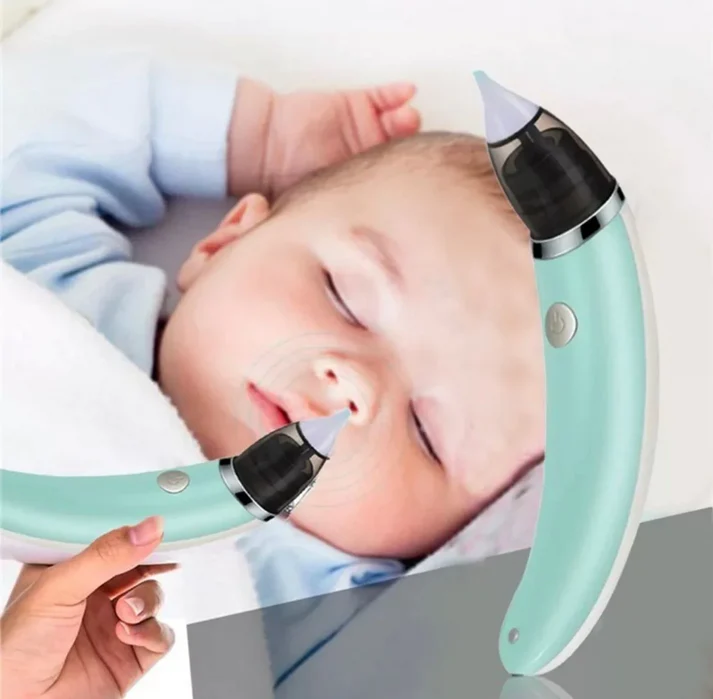 Aspirator Nazal Electric, Pentru Copii, Cu 2 Capete De Silicon, 5 Trepte De Putere Si Cablu USB, Verde Neamtul.ro