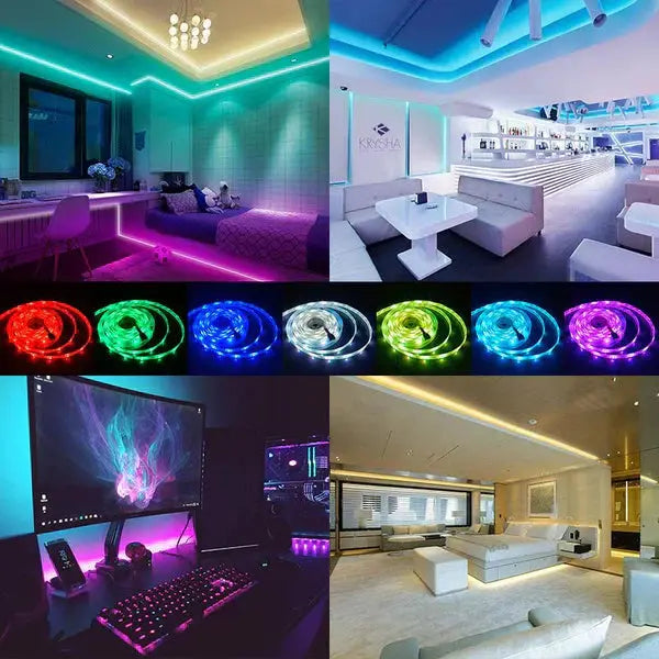 1+1 Cadou Banda LED Multicolora, Cu Telecomanda Si cablu Transformator, 300 LED, 10 m Lungime Neamtul.ro