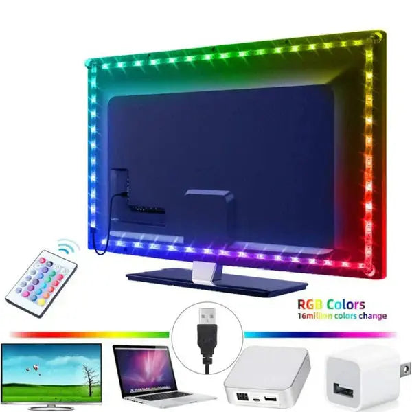 1+1 Cadou Banda LED Multicolora, Cu Telecomanda Si cablu Transformator, 300 LED, 10 m Lungime Neamtul.ro