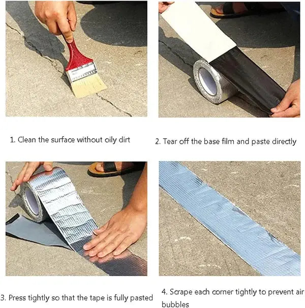 Banda Adeziva Durabila, Rezistenta La Apa si Temperaturi Inalte, Pentru Reparatii si Izolatii, 10 cm x 5 m, 1+1 CADOU Doimeseriasi.ro