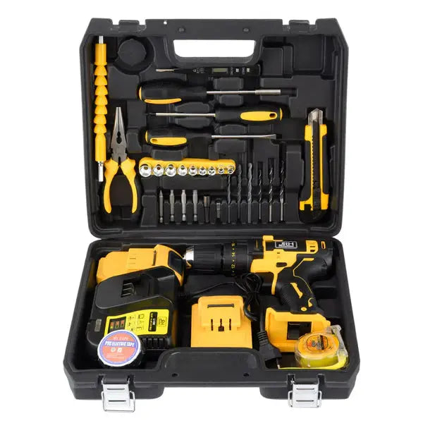 Trusa Bormasina Cu 2 Acumulatori De 48V, Incarcator Pentru Acumulatori, 23 De Accesorii, Geanta De Transport Din Plastic Glorio.ro