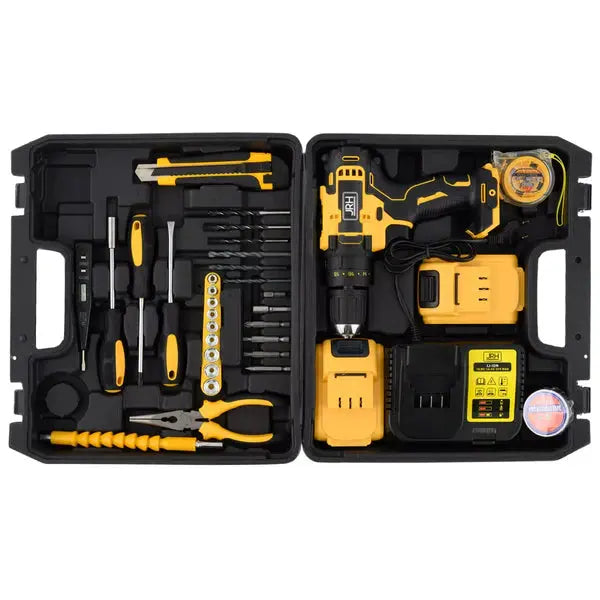 Trusa Bormasina Cu 2 Acumulatori De 48V, Incarcator Pentru Acumulatori, 23 De Accesorii, Geanta De Transport Din Plastic Glorio.ro