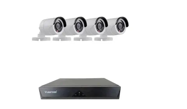 Sistem Supraveghere 4 Camere, Senzor Miscare, 4K Ultra HD, Conexiune PC/Telefon, Interior/Exterior + Hard Disk 500 GB CADOU Doimeseriasi.ro