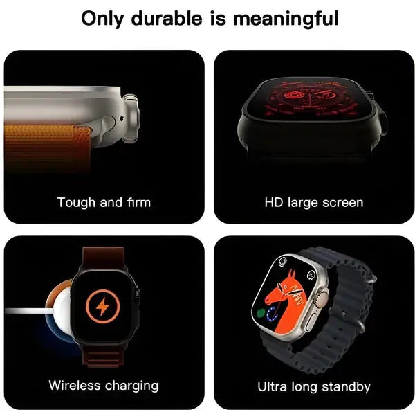 Ceas Smartwatch S9 Ultra, Deluxe Edition, Incarcare Wireless, Notificare Apel, Ritm Cardiac, Monitorizare Somn + 1 Bratara Silicon CADOU Neamtul.ro