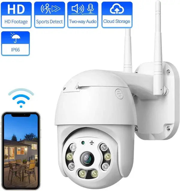 Set Promo: 3 Camere De Supraveghere Wifi Smart, Full HD, Senzor de Miscare, IP66, Aplicatie Telefon + 3 Carduri 64 GB Doimeseriasi.ro