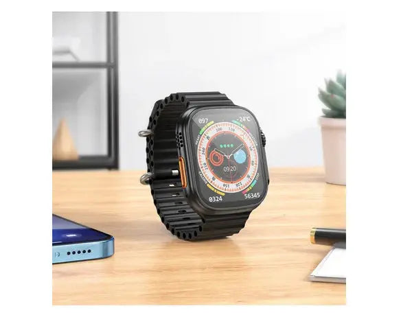 Ceas Smartwatch S9 Ultra, Deluxe Edition, Incarcare Wireless, Notificare Apel, Ritm Cardiac, Monitorizare Somn + 1 Bratara Silicon CADOU Neamtul.ro