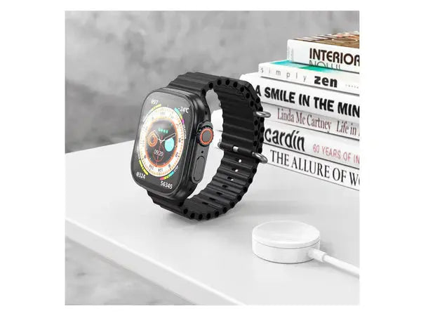 Ceas Smartwatch S9 Ultra, Deluxe Edition, Incarcare Wireless, Notificare Apel, Ritm Cardiac, Monitorizare Somn + 1 Bratara Silicon CADOU Neamtul.ro