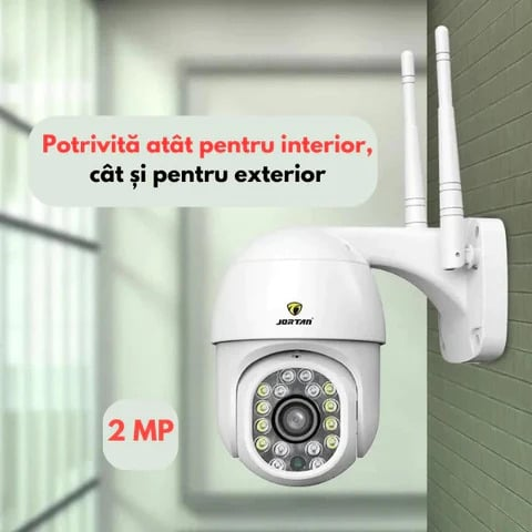 SET 4 X Cameră Smart Color Jortan Wifi, IP Vizualizare Live Prin Aplicație, Senzor de Mișcare, CW4 + CADOU