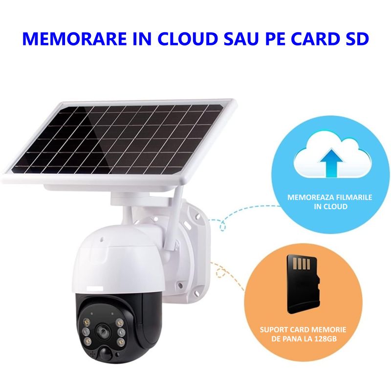 Outdoor Surveillance Camera - SIM Card - (4G) or WIFI - 1080HD Video, Solar Charging, Night Vision