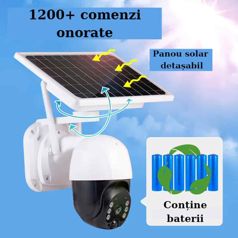 Outdoor Surveillance Camera - SIM Card - (4G) or WIFI - 1080HD Video, Solar Charging, Night Vision