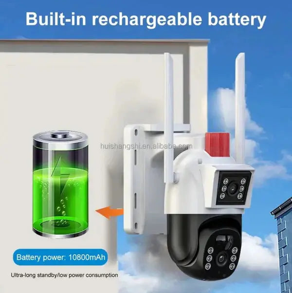 Camera De Supraveghere Smart, Cu Slot Cartela SIM si Incarcare Solara, 2 Zone de Filmare, Senzor De Detectie Miscare, Functie Night Vision Neamtul.ro