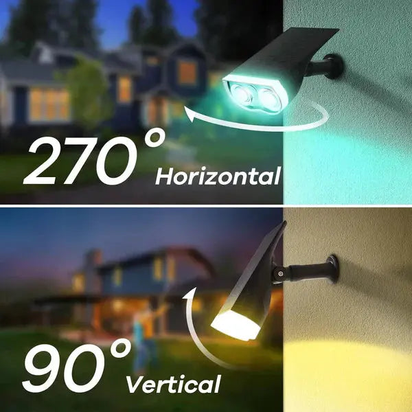 Lampa Solara RGB cu LED-uri Colorate, Panou Solar, Sistem de Prindere, 7 Culori, Pornire si Oprire Automata Doimeseriasi.ro