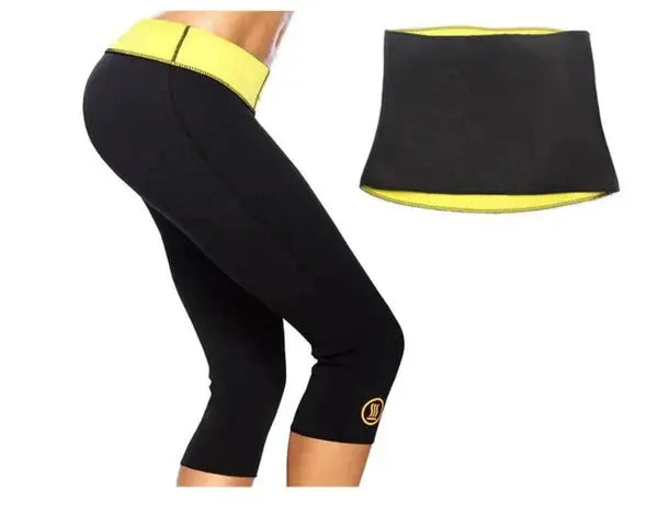 Set Fitness Din Pantaloni Si Centura Pentru Slabit , Marime S-XXL + 10 Plasturi CADOU Doimeseriasi.ro