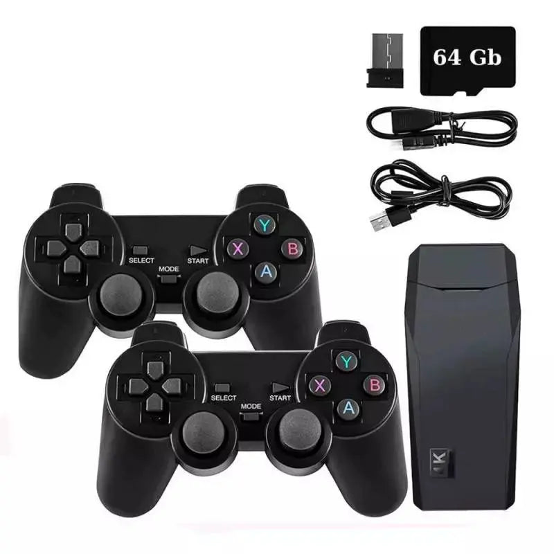 Consola jocuri tip stick, cu 10000 de jocuri incorporate, cu 2 controler wireless,  iesire HDMI, se poate conecta la TV, Box/PC/Laptop/Proiector, negru Doimeseriasi.ro