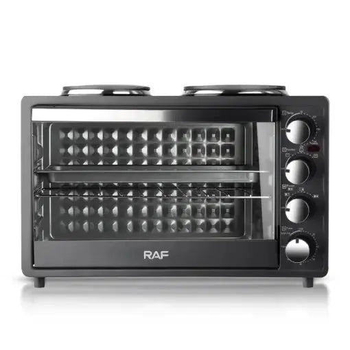 Cuptor si plita electrice cu 2 suprafete, RAF R5310S, 1500W+1600W, capacitate 40L, 50x32cm, negru Glorio