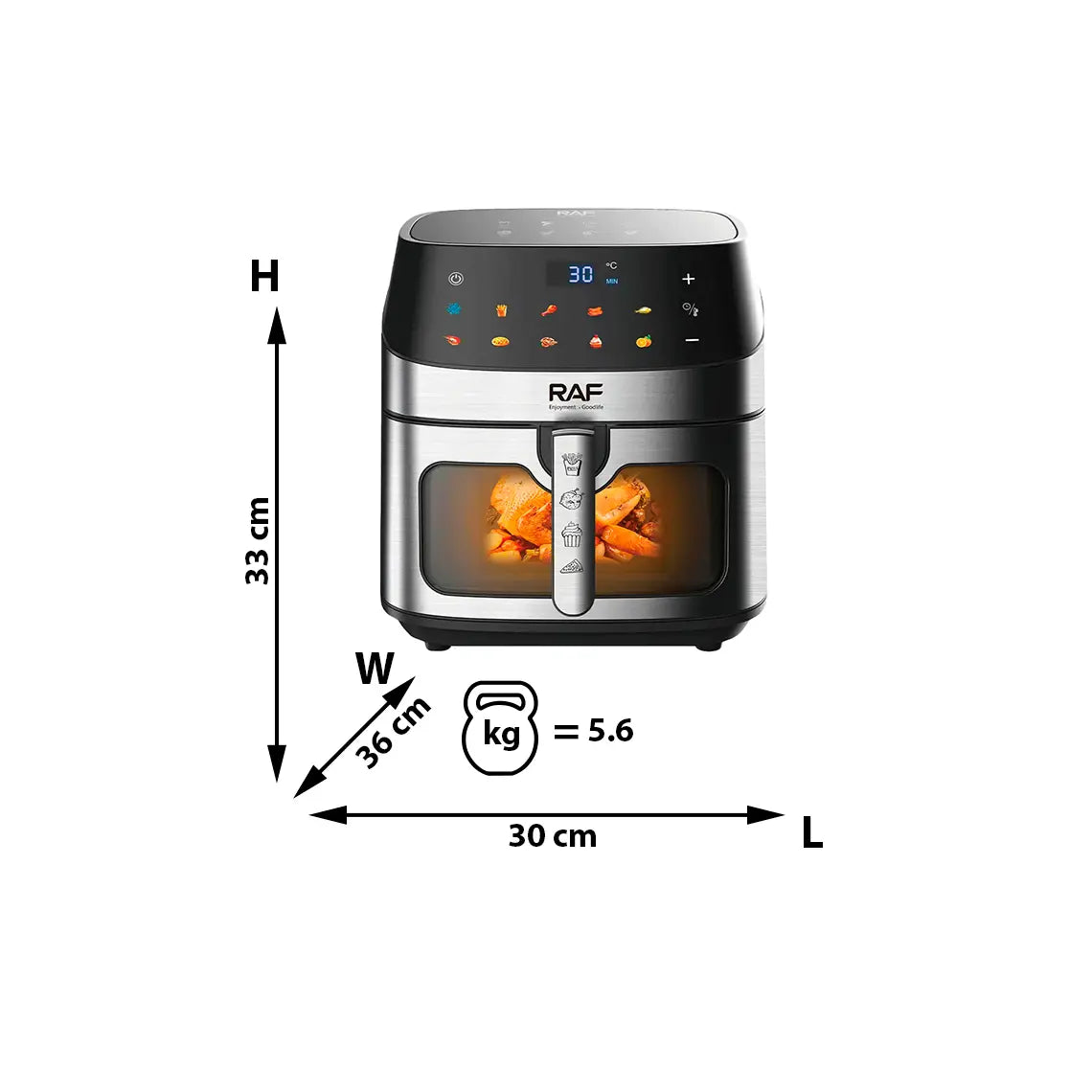 AirFryer RAF R.5288, 8 Litri, 1700W Glorio