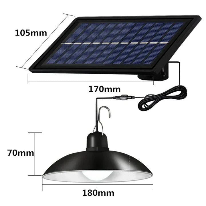 Set panou solar cu 2 becuri LED cu aplica, telecomanda, 100W Glorio