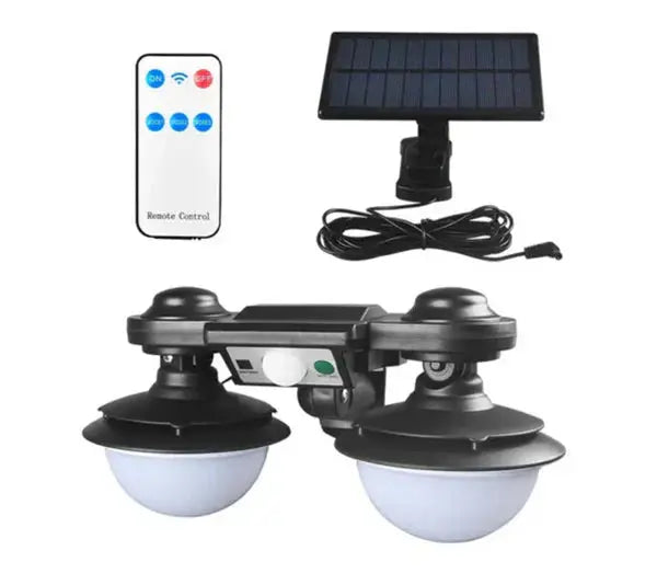 Lampa Solara Cu Panou Separat, Cu Senzor de Miscare si Telecomanda, Rezistenta La Intemperii Doimeseriasi.ro