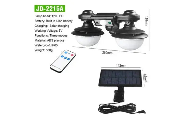 Lampa Solara Cu Panou Separat, Cu Senzor de Miscare si Telecomanda, Rezistenta La Intemperii Doimeseriasi.ro