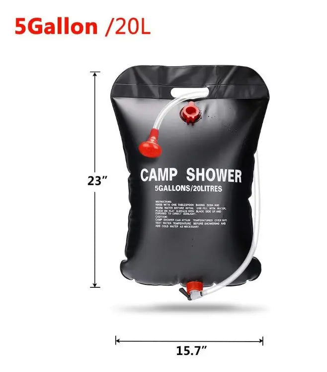 1+1 GRATIS: Dus Portabil Solar Pentru Camping 20L Doimeseriasi.ro