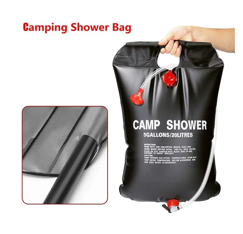 1+1 GRATIS: Dus Portabil Solar Pentru Camping 20L Doimeseriasi.ro