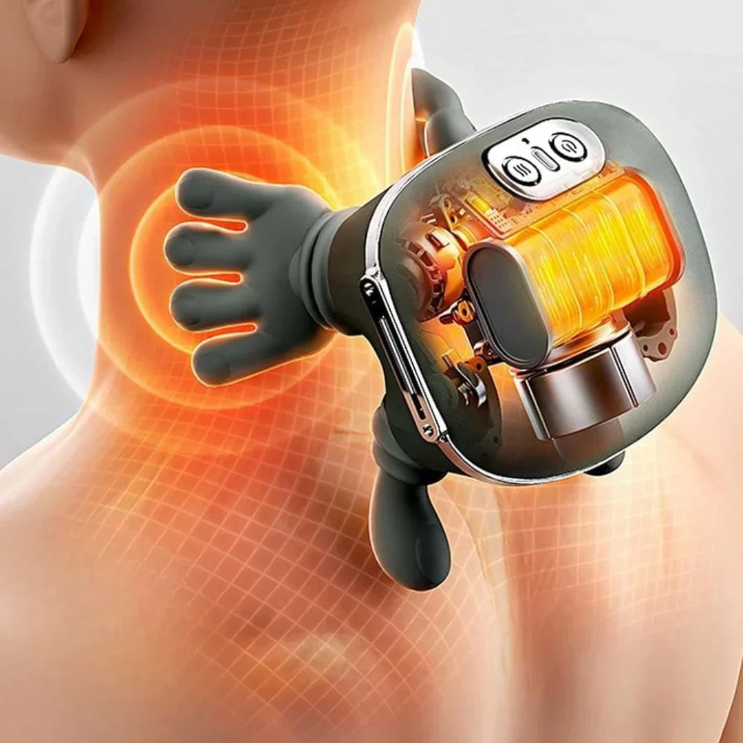 Aparat de Masaj Cervical Multifuncțional 4D Shiatsu, 3 Intensități, 2 Trepte de Căldură, Wireless, Autonomie 70 min Glorio