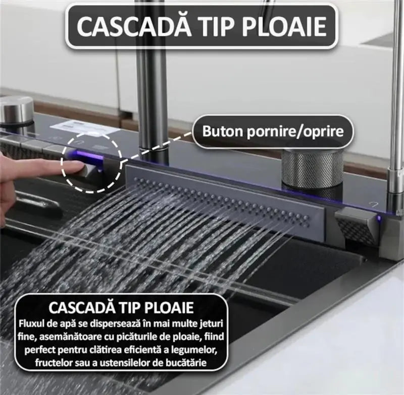 Chiuveta Premium 14 In 1 Cu Display Digital, Lumina Ambientala Neamtul.ro