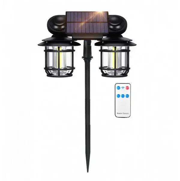 Felinar Dublu Cu Incarcare Solara, Super Luminos, 192 LED-uri COB, Cu Senzor de Miscare si Telecomanda, Impermeabil Doimeseriasi.ro