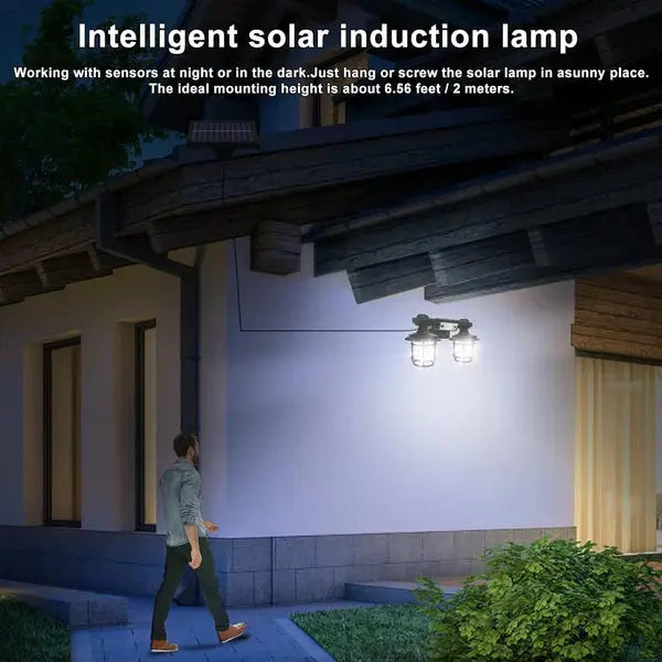 Felinar Dublu Cu Incarcare Solara, Super Luminos, 192 LED-uri COB, Cu Senzor de Miscare si Telecomanda, Impermeabil Doimeseriasi.ro