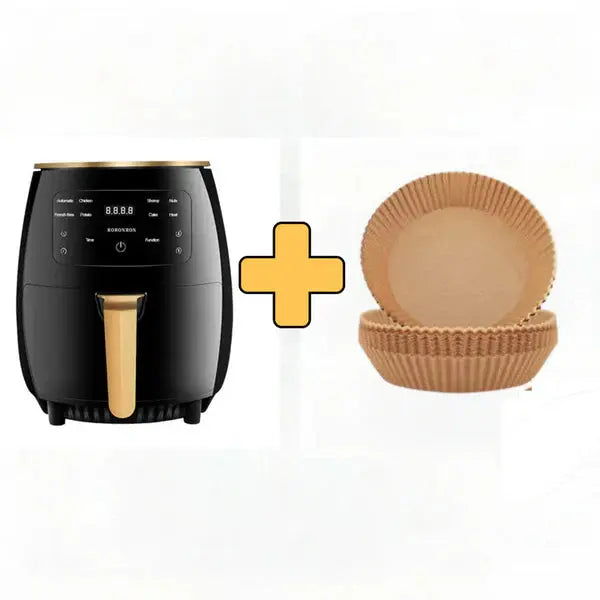 Friteuza Fara Ulei, Cu Aer Cald, Functie de Coacere, Putere 2400 W, Capacitate 6 litri  + 200 x Hartii Copt Doimeseriasi.ro