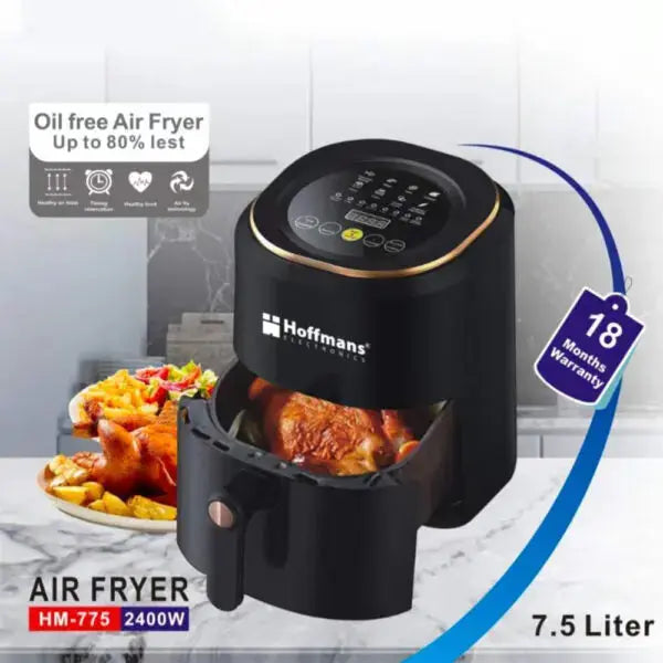 Friteuza Hoffmans HM-775 negru cu touchscreen,capacitate 7.5 litri Glorio