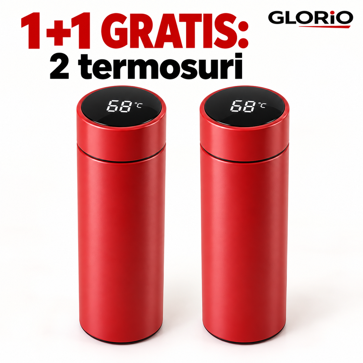 Termos Smart 500 ml, Afișaj LED, Inox SUS 304 – 1+1 Gratis | Glorio – 1+1 GRATIS: 2 termosuri