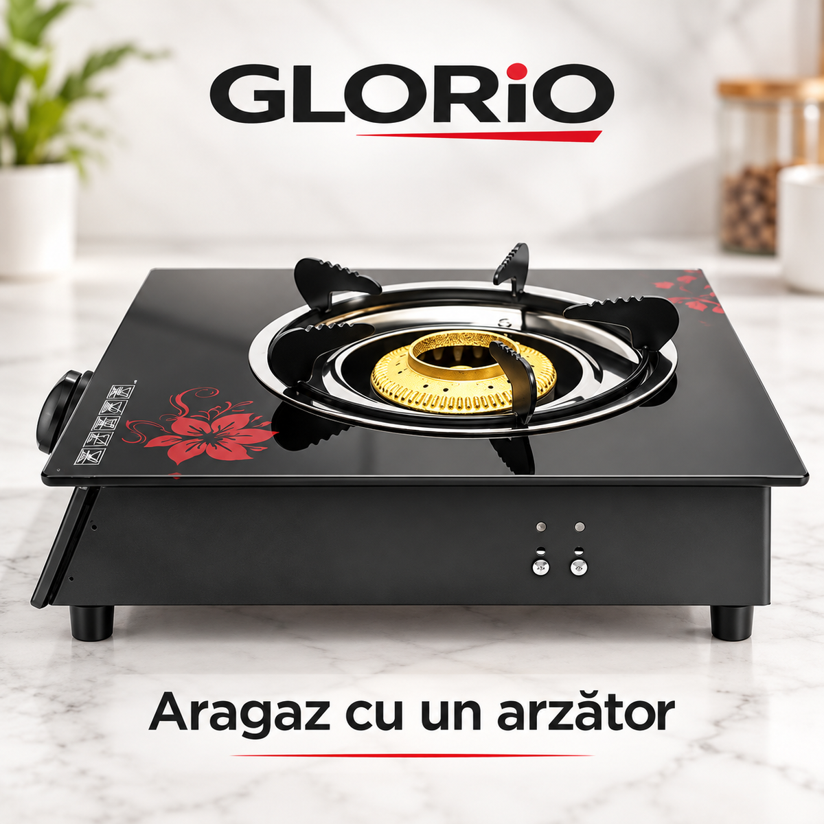Aragaz pe Gaz cu 1 Arzător, 21 × 21 × 9 cm – Glorio – imagine de prezentare 3