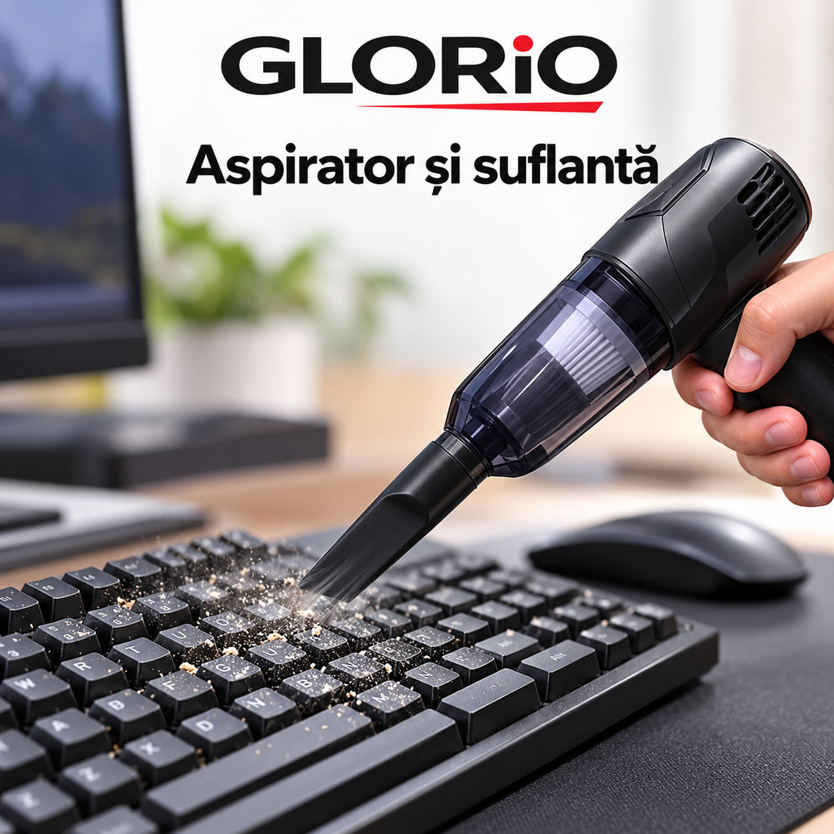 Aspirator și Suflantă Portabilă 2 în 1 pentru Auto – Glorio – imagine de prezentare 3