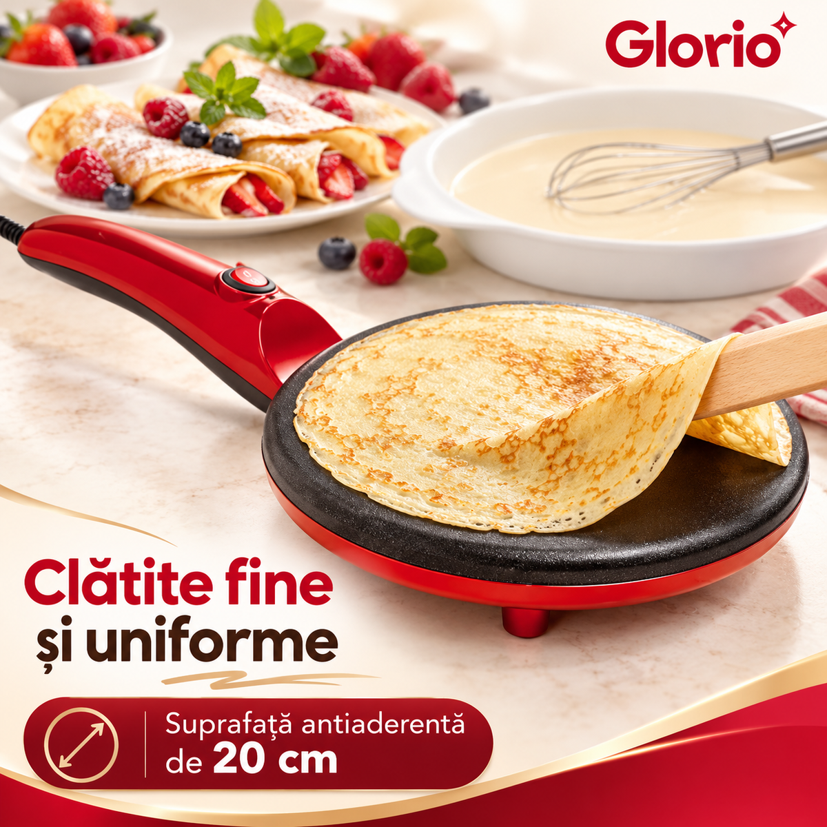 Clătite subțiri pe placă antiaderentă